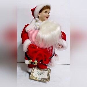 Norman Rockwell Christmas "Scotty Plays Santa" Porcelain Doll by Rhodes Studios